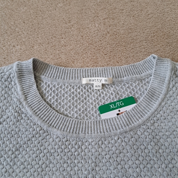 Matty M Honeycomb Sweater Grey Women's Size XL Cotton Neutral - Picture 6 of 12